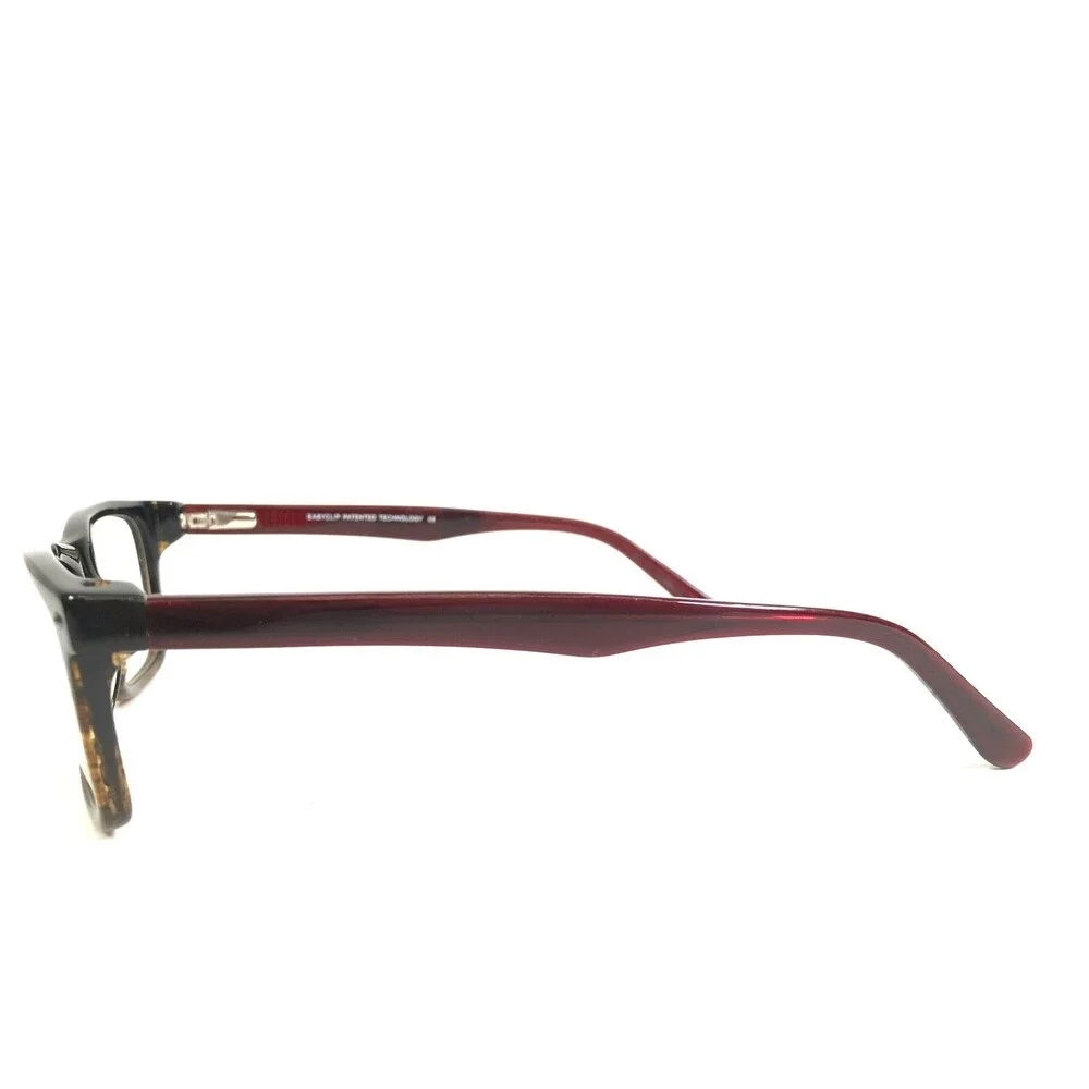 Easyclip Eyeglasses Frames WF EC3285 BROWN Red Square with Clip On Lenses